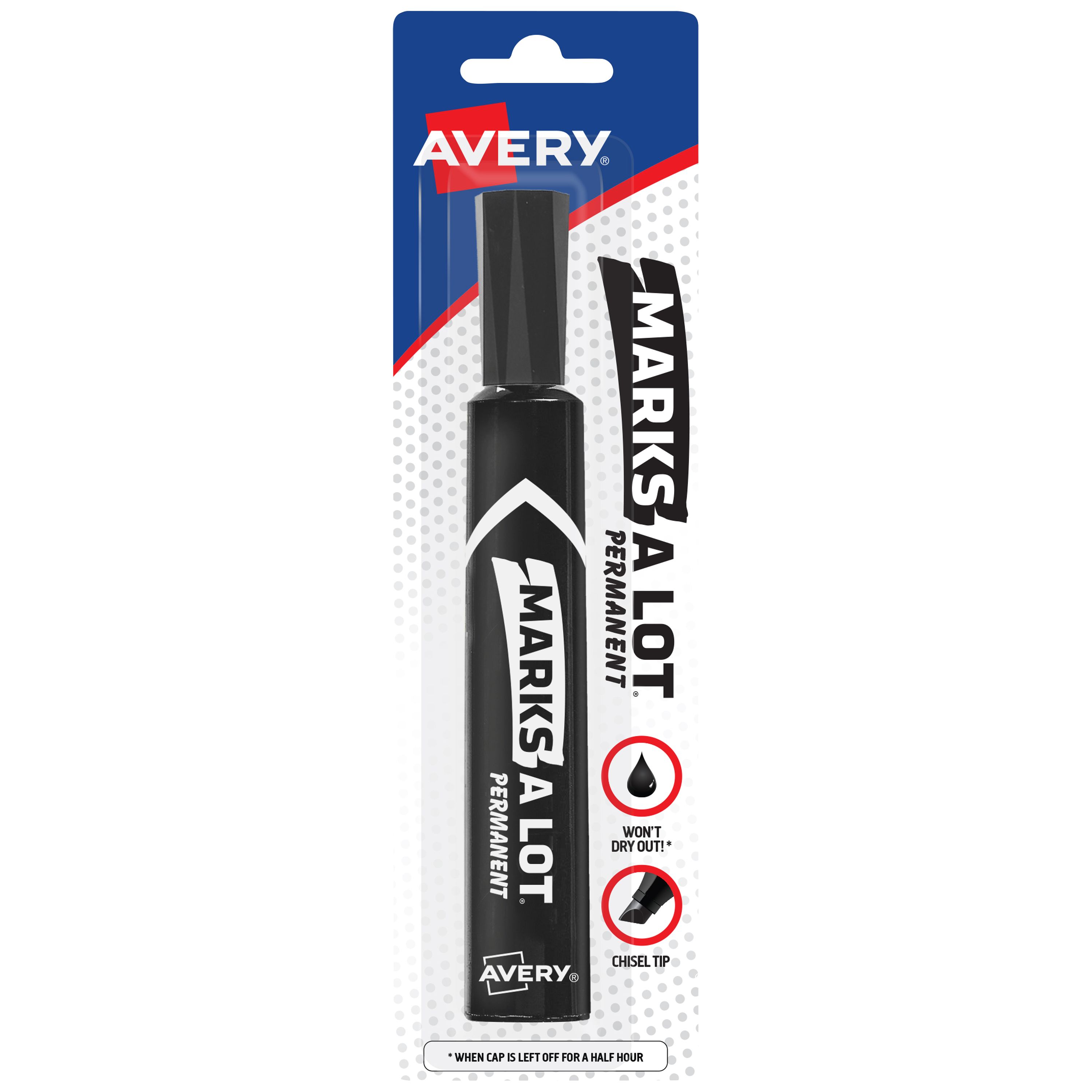 Avery® Marks A Lot Permanent Markers, Regular Desk-Style, 1